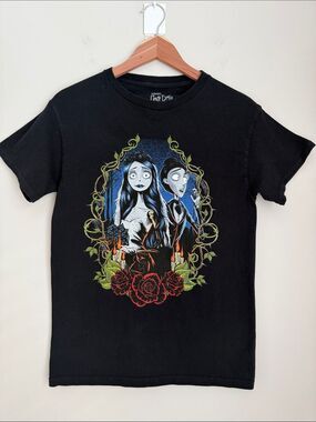 Corpse Bride Tim Burton Graphic Tee Black Gothic Movie T-Shirt Size S